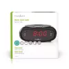 Digitaler Wecker Nedis CLAR001BK — LED-Anzeige, oval, 130×60×100 mm, 220–240 V, FM/AM, schwarz