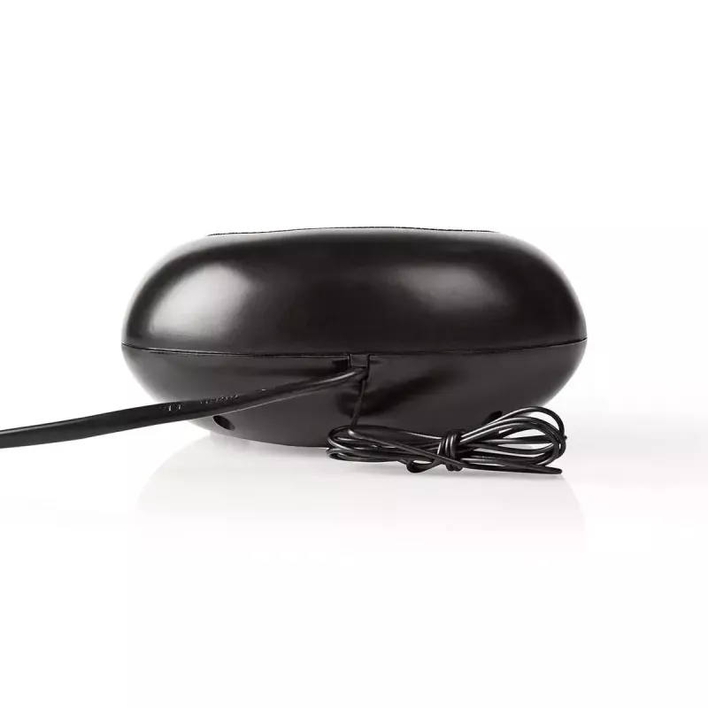 Digitaler Wecker Nedis CLAR001BK — LED-Anzeige, oval, 130×60×100 mm, 220–240 V, FM/AM, schwarz