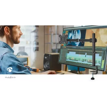 Monitorhalterung Nedis MMSIS110BK 81,3 cm 32 Zoll Schwarz Schreibtisch