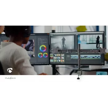 Monitorhalterung Nedis MMDOS110BK 81,3 cm 32 Zoll Schreibtisch Schwarz