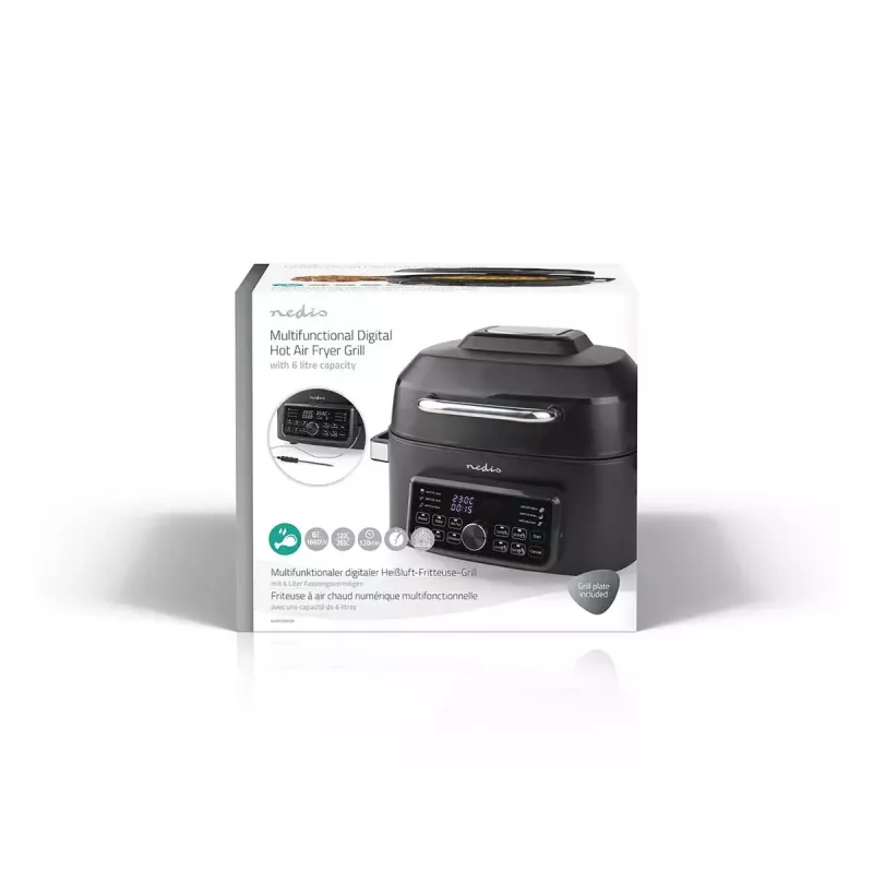 Heißluftfritteuse Nedis KAAFG600BK 6 L 1660 W Schwarz