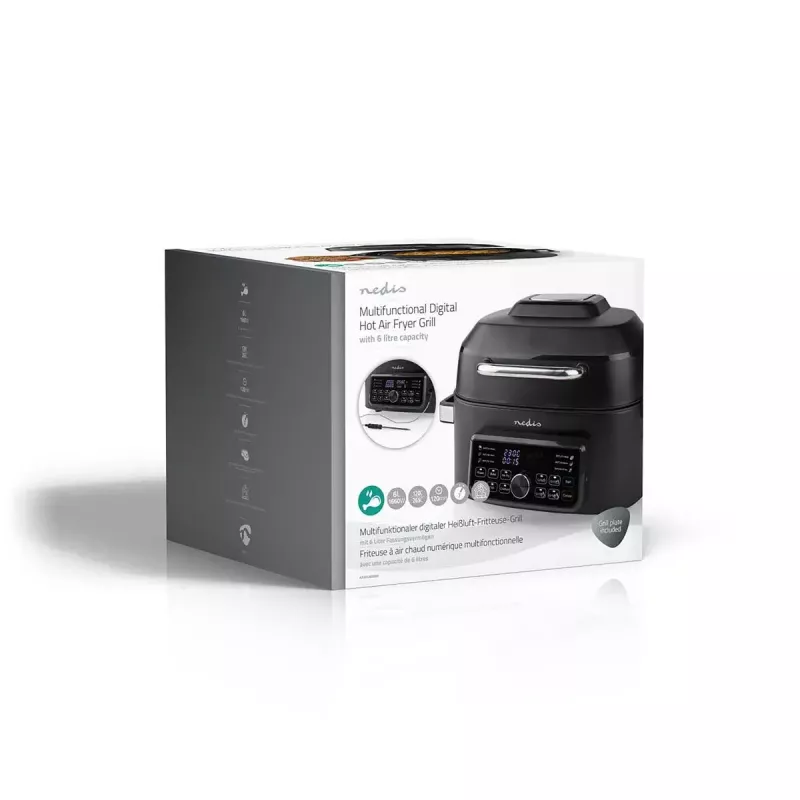 Heißluftfritteuse Nedis KAAFG600BK 6 L 1660 W Schwarz