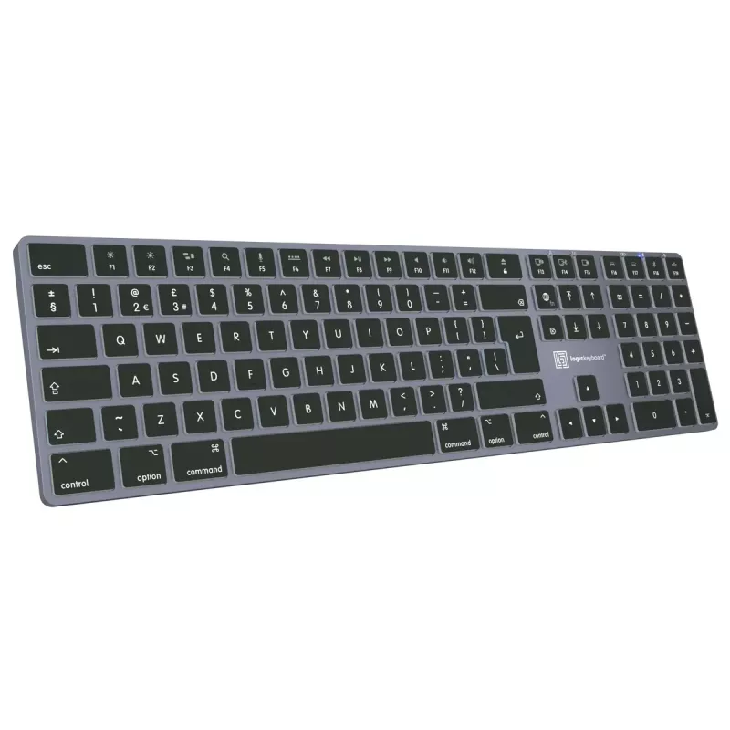 LogicKeyboard SKB-TM-UK Full-Size-Tastatur USB + Bluetooth, QWERTY UK English, Titanium