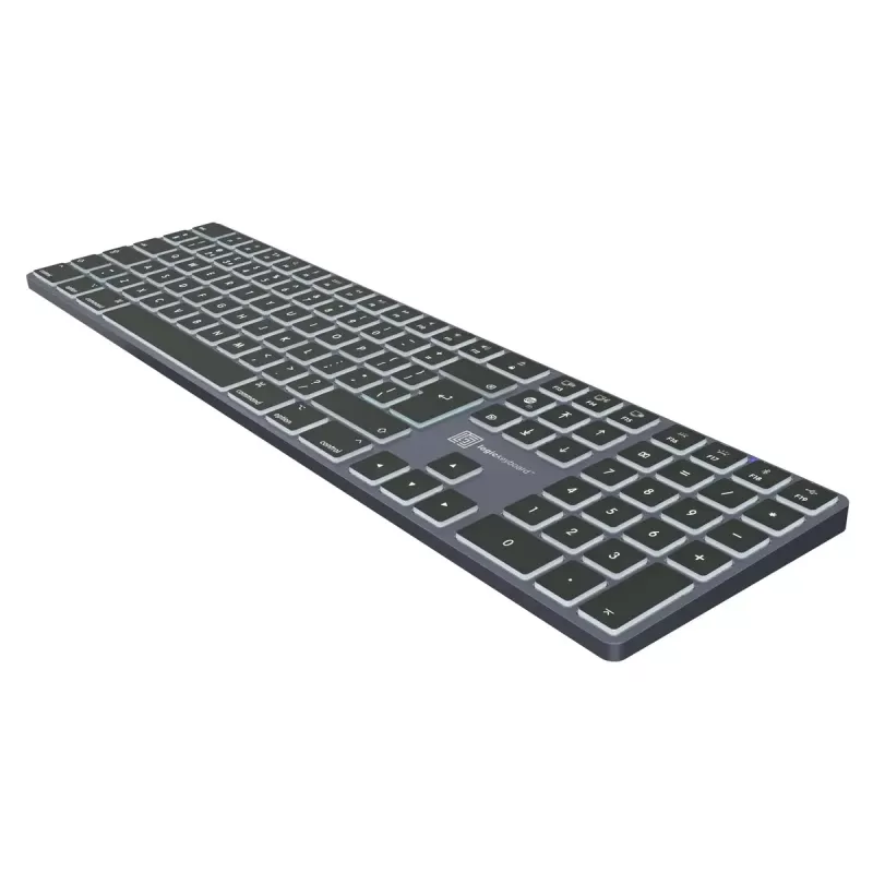 LogicKeyboard SKB-TM-UK Full-Size-Tastatur USB + Bluetooth, QWERTY UK English, Titanium