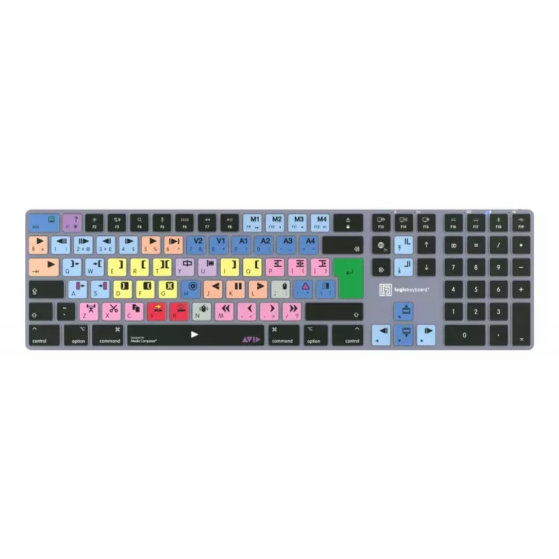 Full-size Bluetooth-Tastatur LogicKeyboard LKB-MCOM4-TM — QWERTZ deutsches Layout, 109 Tasten, Titanium grau