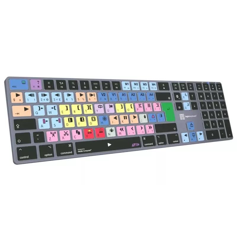 Full-size Bluetooth-Tastatur LogicKeyboard LKB-MCOM4-TM — QWERTZ deutsches Layout, 109 Tasten, Titanium grau