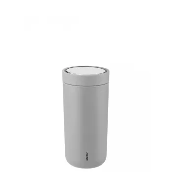 Thermobecher Stelton To Go Click 400 ml Grau Edelstahldeckel Polypropylen-Innenmaterial 72×80 mm