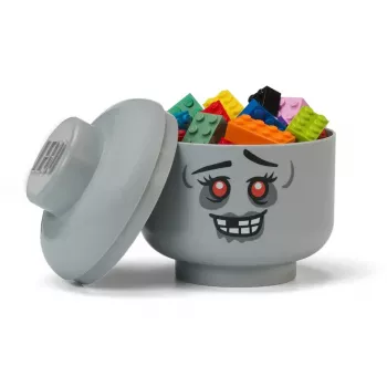 Mini-Aufbewahrungskopf 'Zombie' von room copenhagen – LEGO-kompatibler Aufbewahrungskopf, grau