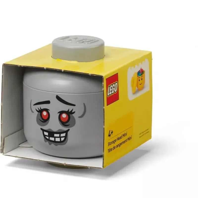 Mini-Aufbewahrungskopf 'Zombie' von room copenhagen – LEGO-kompatibler Aufbewahrungskopf, grau