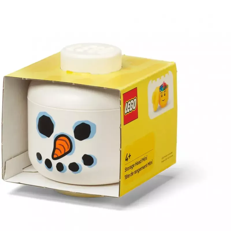 Storage Head Snowman mini von Room Copenhagen – LEGO-kompatibler Spielzeug- und Baustein-Organizer, weiß