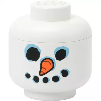 Storage Head Snowman mini von Room Copenhagen – LEGO-kompatibler Spielzeug- und Baustein-Organizer, weiß