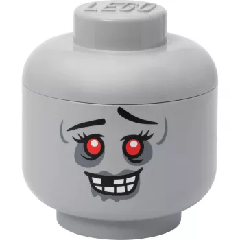 Storage Head Large by room copenhagen — LEGO-kompatible Aufbewahrungsbox „Zombie“ (grau)
