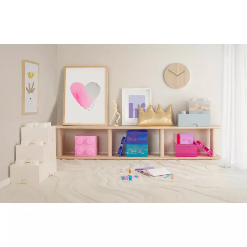 Storage Brick 4 Top Lid Glitter by room copenhagen — hellblau/transparent LEGO-artige Aufbewahrungsbox
