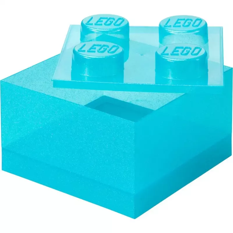 Storage Brick 4 Top Lid Glitter by room copenhagen — hellblau/transparent LEGO-artige Aufbewahrungsbox
