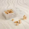 Storage Brick 4 Top Lid Glitter (transparent) von room copenhagen — LEGO-kompatible Aufbewahrungsbox, 4 Noppen, transparent glitzernd
