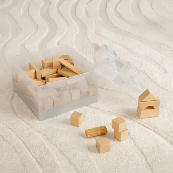 Storage Brick 4 Top Lid Glitter (transparent) von room copenhagen — LEGO-kompatible Aufbewahrungsbox, 4 Noppen, transparent glitzernd