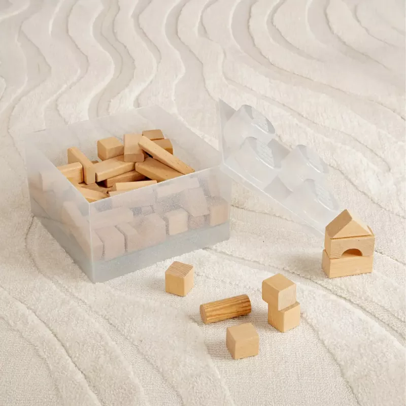 Storage Brick 4 Top Lid Glitter (transparent) von room copenhagen — LEGO-kompatible Aufbewahrungsbox, 4 Noppen, transparent glitzernd