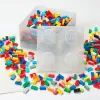 Storage Brick 4 Top Lid Glitter (transparent) von room copenhagen — LEGO-kompatible Aufbewahrungsbox, 4 Noppen, transparent glitzernd