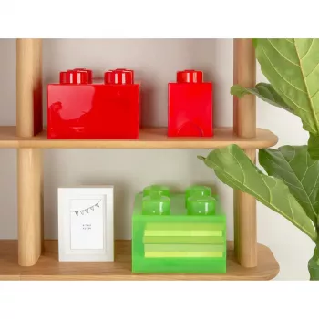 Storage Brick 4 Deckel Translucent (hellgrün/transparent) von room copenhagen – LEGO-kompatibler Kunststoff-Aufbewahrungsbehälter