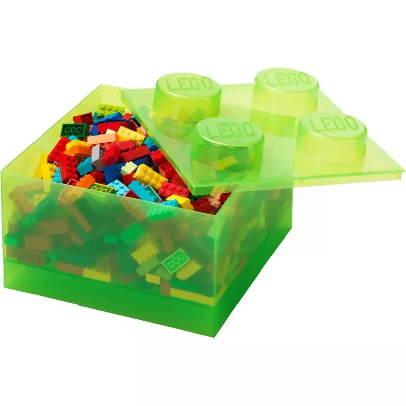 Storage Brick 4 Deckel Translucent (hellgrün/transparent) von room copenhagen – LEGO-kompatibler Kunststoff-Aufbewahrungsbehälter