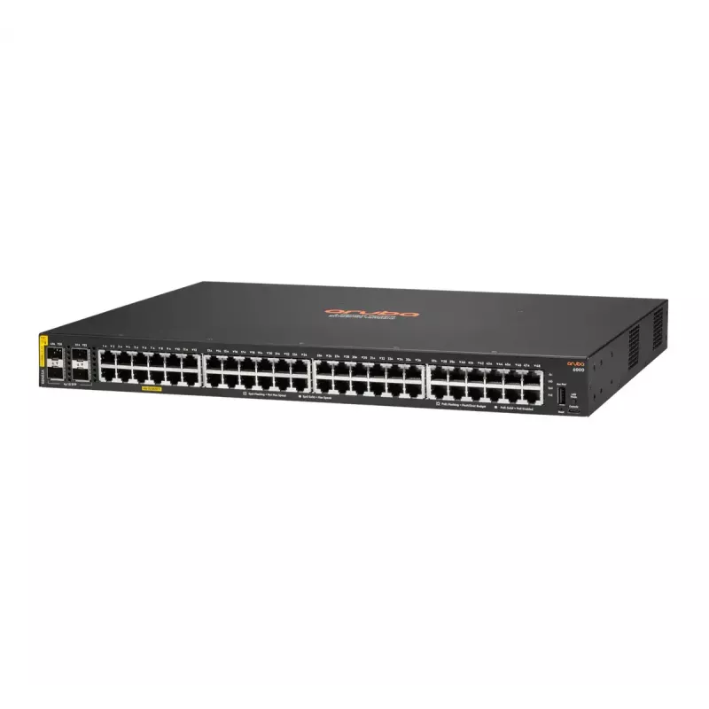Managed HPE Aruba CX 6000 48-Port Gigabit PoE Class4 4xSFP 370W L3 1U Rackmount Switch