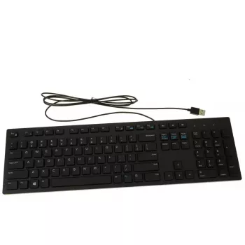 Dell USB 104-Tasten RKR0N Tastatur mit Multimedia-Tasten, kabelgebundene USB-Verbindung