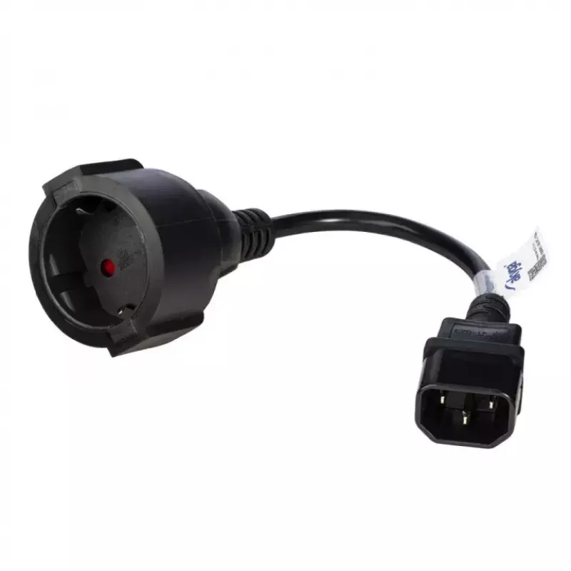 Akyga AK-PC-10A Netzkabel — CEE7/4 auf IEC, 0,15 m, 10 A, 250 V, schwarz