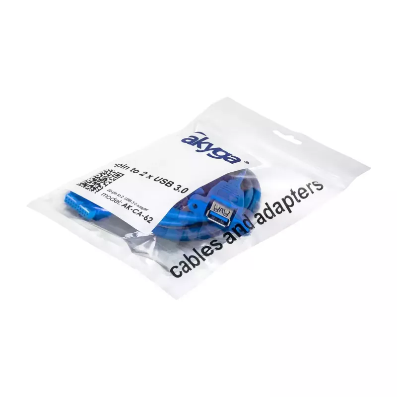 USB-Kabel Akyga AK-CA-62 USB 3.2 Gen 1 65 m 2 x USB 3.0 Blau