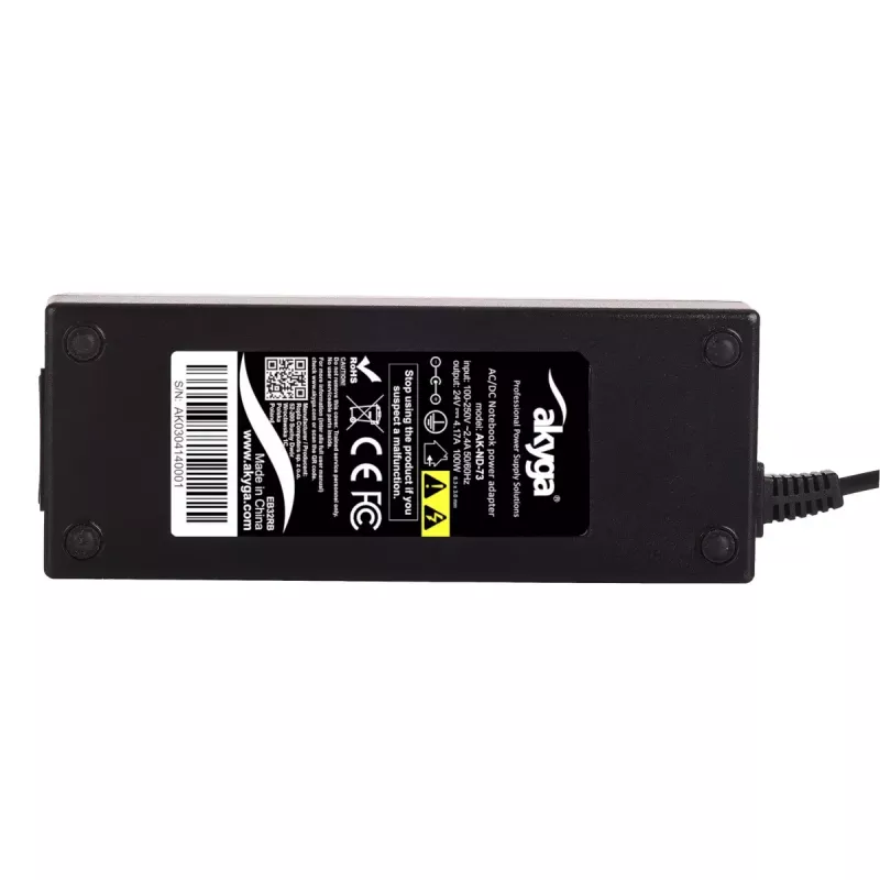 Netzteil/Spannungswandler Akyga AK-ND-73 — Innenbereich 100 W, 100–250 V Eingang, 1,2 m Kabel, schwarz