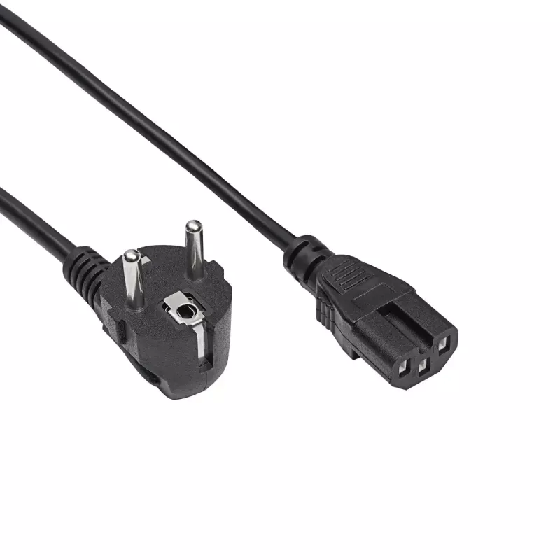 Netzkabel Akyga AK-UP-08 CEE 7/7 auf IEC C15, 1,8 m Länge