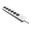 Stromverteiler Qoltec 50297 1,8 m 6 AC-Steckdosen Innenbereich Grau Weiß