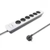 Stromverteiler Qoltec 50297 1,8 m 6 AC-Steckdosen Innenbereich Grau Weiß