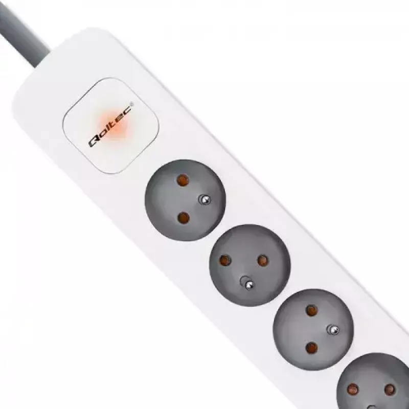 Stromverteiler Qoltec 50297 1,8 m 6 AC-Steckdosen Innenbereich Grau Weiß