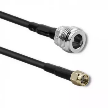 Koaxialkabel Qoltec 57028 N-Typ RP-SMA LMR400 5 m Schwarz