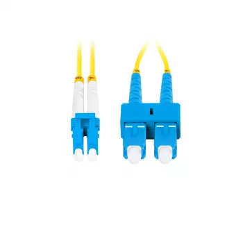 Glasfaserkabel LANBERG FO-SULU-SD11-0020-YE, 2 m, G.657.A1, SC auf LC, gelb