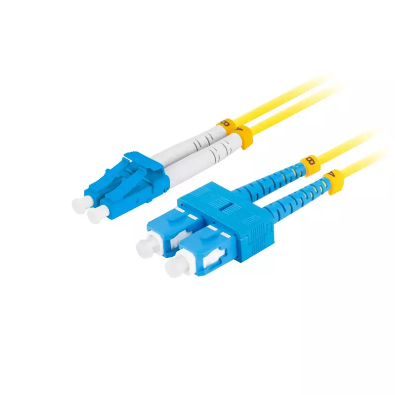 Glasfaserkabel LANBERG FO-SULU-SD11-0020-YE, 2 m, G.657.A1, SC auf LC, gelb