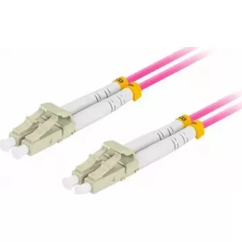 Glasfaser-Patchkabel LANBERG MM LC/UPC-LC/UPC Duplex 3,0 mm OM4 50/125 LSZH 0,5 m lila