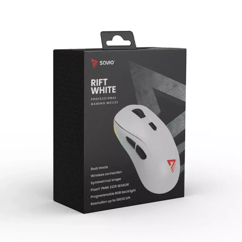 Maus Savio RIFT WHITE Bluetooth USB Typ-A