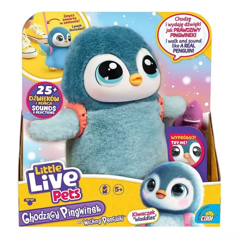 Interaktives Spielzeug Cobi Little Live Pets Laufender Pinguin Kiwaczek MO-26535, batteriebetriebenes Laufhaustier