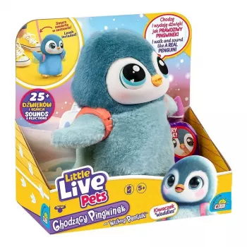 Interaktives Spielzeug Cobi Little Live Pets Laufender Pinguin Kiwaczek MO-26535, batteriebetriebenes Laufhaustier
