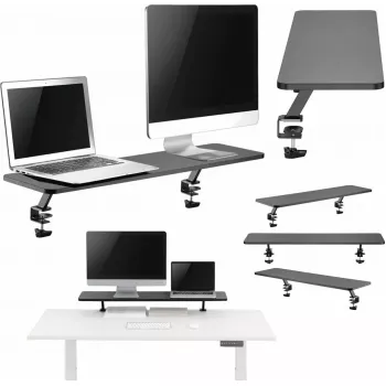 Laptop-Klemmen-Doppelerhöhung Mozos Schwarz Höhenverstellbar Leichtgewicht