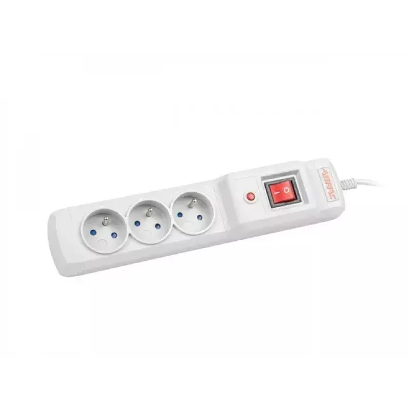 Steckdosenleiste ARMAC M3 mit 3 Steckdosen und 1,5 m Kabel, grau
