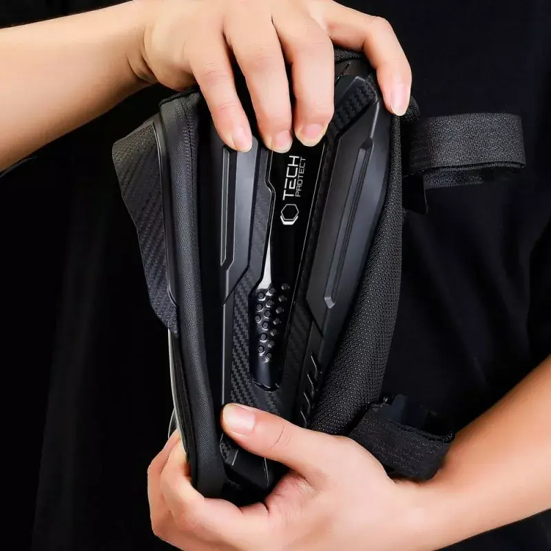 Fahrradhalterung Tech-Protect V2 L schwarz für Handys — Lenker-Handyhalterung, verstellbare Größe