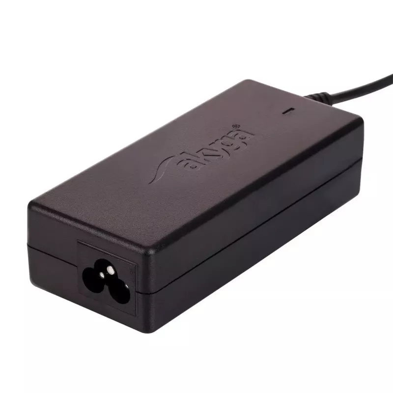 Laptop-Ladegerät Akyga AK-ND-85, AC-Adapter für den Innenbereich, Eingang 100–250 V, Ausgang 12 V 5 A, 1,2 m Kabel, Schwarz