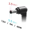 Laptop-Ladegerät Akyga AK-ND-85, AC-Adapter für den Innenbereich, Eingang 100–250 V, Ausgang 12 V 5 A, 1,2 m Kabel, Schwarz