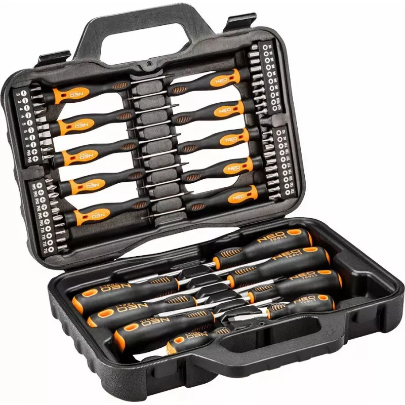 Tragbarer Werkzeugkasten NEO tools 04-211, robuste Kunststoffkonstruktion, Tragegriff, kompakte Aufbewahrung
