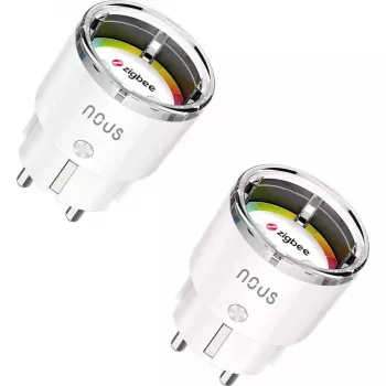 Smart-Stecker Nous A1Z 15A ZigBee 2er-Pack – smarter Steckdosenadapter, 15 A