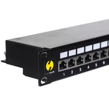 Patchpanel NETRACK 104-03 19 Zoll 24-Port für RJ45-Netzwerkverkabelung