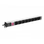 Stromverteilereinheit NETRACK 125-19-02, 19 Zoll 1U, 230 V 16 A, 8 Steckdosen, Aluminium