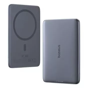 Tragbare Powerbank Baseus PicoGo Ultra-schlank 5000 mAh, 20 W Ausgang, kabelloses Laden, USB-C, grau